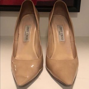 Jimmy Choo beige patent PUMP